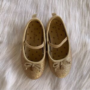 Carter’s Toddler Girl Gold Glitter Avery Mary Jane Ballet Flats
